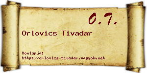 Orlovics Tivadar névjegykártya